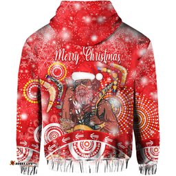 australia boomerang indigenous vibes christmas zip hoodie original style red