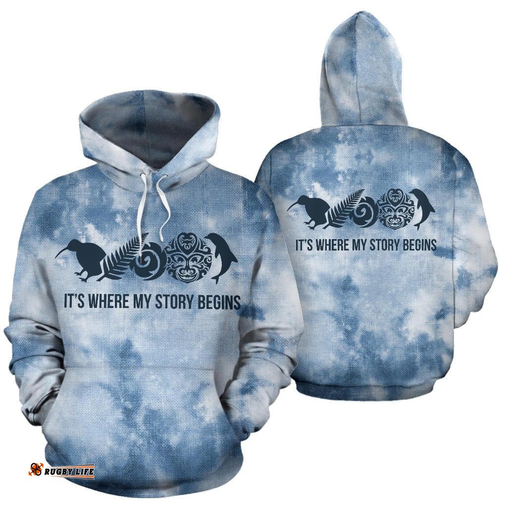 New Zealand Where My Story Begins Tie Dye Hoodie