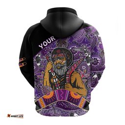 custom personalised australian boomerang zip hoodie indigenous australia purple graceful