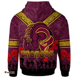 broncos rugby hoodie custom anzac broncos hoodie