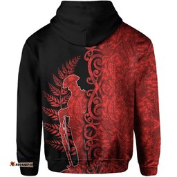 anzac new zealnds zip hoodie maori red papua shell