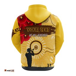 custom personalised hawthorn hawks indigenous anzac day zip hoodie we will remember