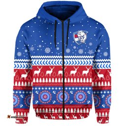 bulldogs football christmas zip hoodie western bulldogs