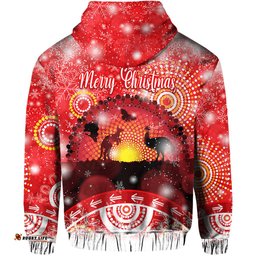 australia indigenous flag christmas zip hoodie original style red