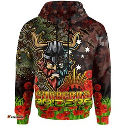 raiders rugby hoodie custom anzac raiders with remembrance poppy and indigenous patterns hoodie 08