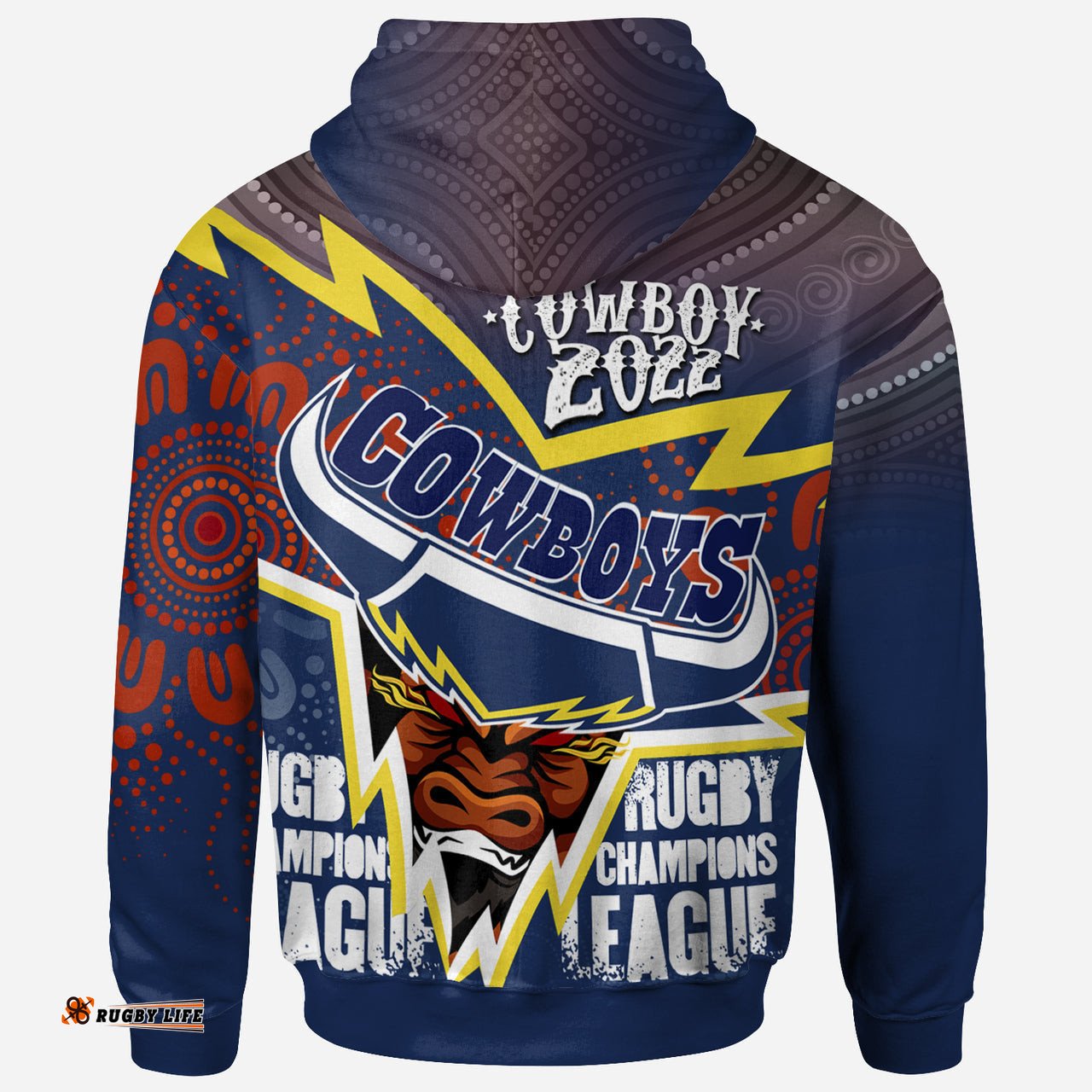 cowboys aboriginal rugby custom hoodie super queensland cowboys