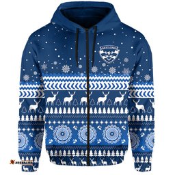cats christmas zip hoodie indigenous geelong football
