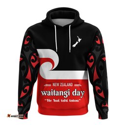 custom personalised waitangi day hoodie maori fern and tino rangatiratanga flag
