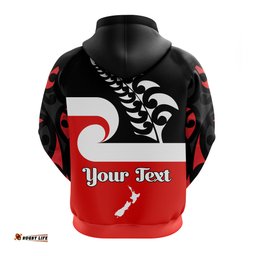 custom personalised waitangi day hoodie maori fern and tino rangatiratanga flag