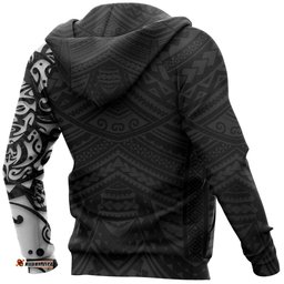 Maori Hoodie, New Zealand Lion Tattoo Pullover Hoodie White