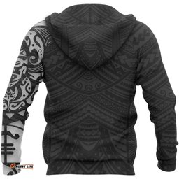 Maori Hoodie, New Zealand Lion Tattoo Pullover Hoodie White