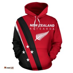 New Zealand Aotearoa Silver Fern Hoodie Red 02