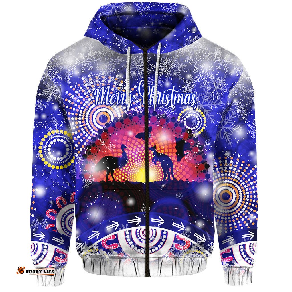 australian indigenous flag christmas zip hoodie original style blue