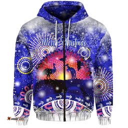 australian indigenous flag christmas zip hoodie original style blue