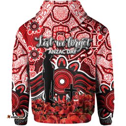st george dragons zip hoodie anzac day poppy flowers with aboriginal