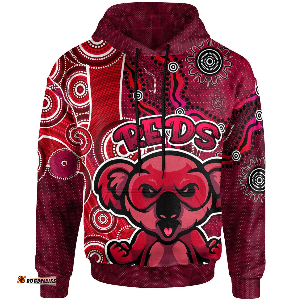 reds rugby hoodie indigenous koala reds hoodie