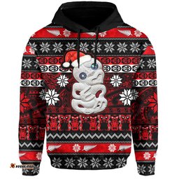 custom personalised new zealand hei tiki christmas hoodie maori meri kirihimete