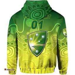 custom personalised australia men cricket team zip hoodie indigenous style