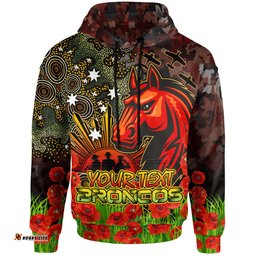 broncos rugby hoodie anzac broncos with remembrance poppy and indigenous patterns hoodie