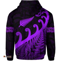 new zealand rugby maori hoodie silver fern koru vibes purple