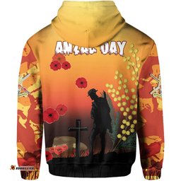 Australian ANZAC Day Zip Hoodie Lest We Forget Style