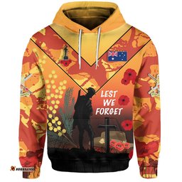 Custom Personalised Australian ANZAC Day Hoodie Lest We Forget Style