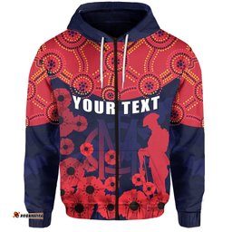 Custom Personalised Demons ANZAC Day Zip Hoodie Melbourne