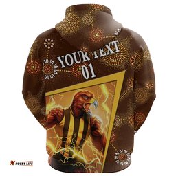 Custom Personalised Hawthorn Hoodie Hawks Indigenous Limited Edition NO.1, Custom Text And Number