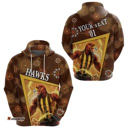 Custom Personalised Hawthorn Hoodie Hawks Indigenous Limited Edition NO.1, Custom Text And Number