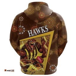 Custom Personalised Hawthorn Zip Hoodie Hawks Indigenous Limited Edition NO.2