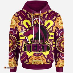 broncos rugby new indigenous custom hoodie wild horses broncos with aboriginal sun and footprint