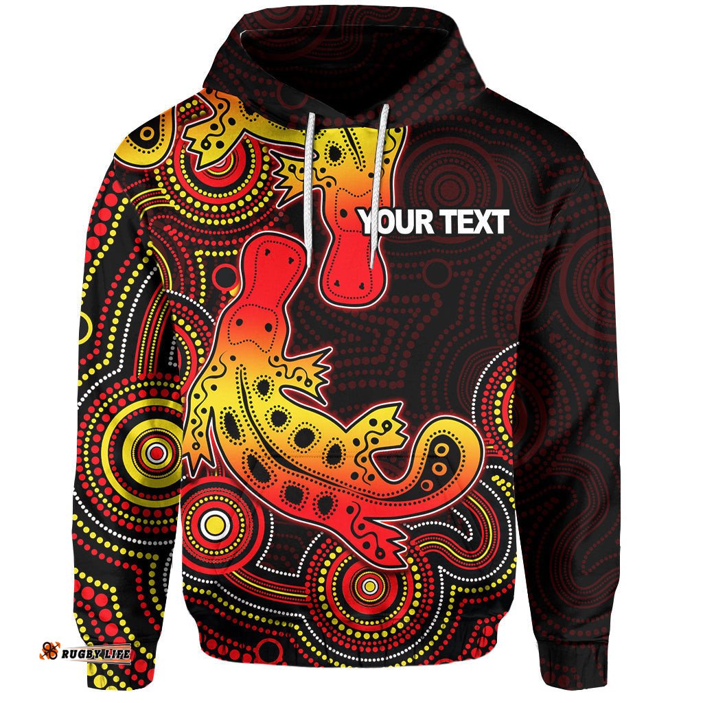 custom personalised aboriginal platypus hoodie dot patterns style no2