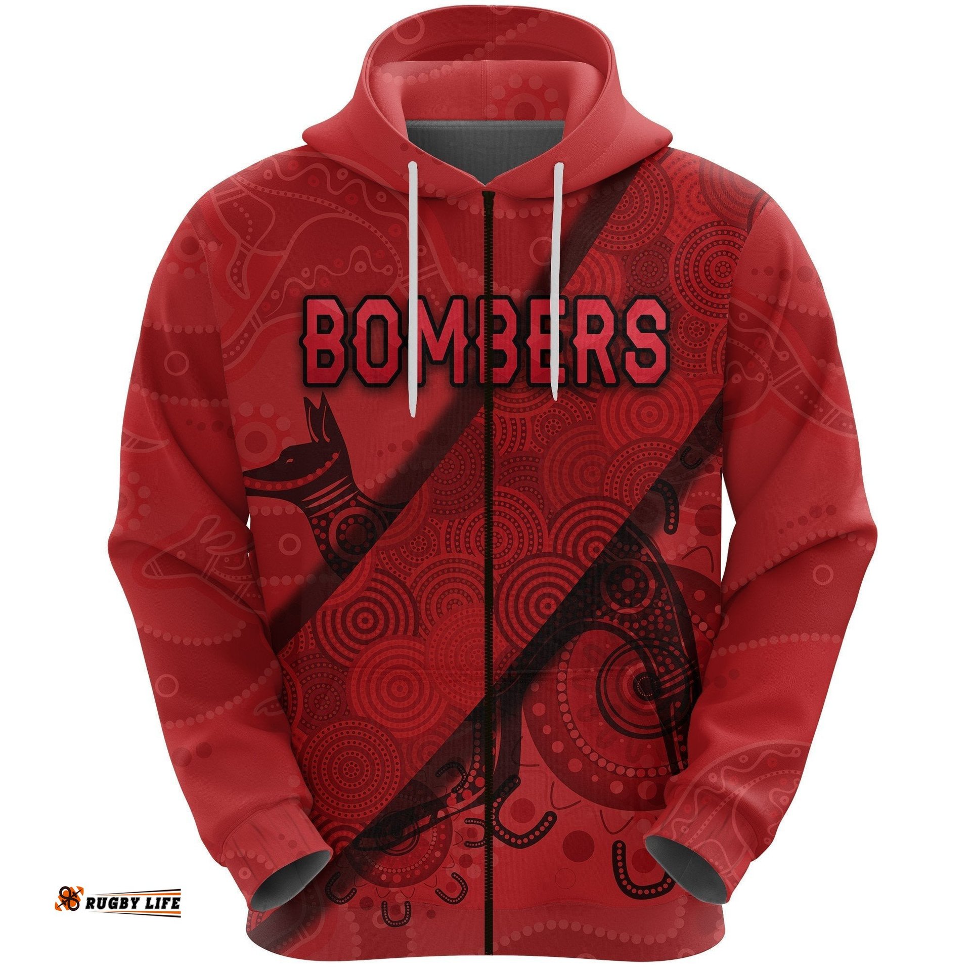 Essendon Zip Hoodie Indigenous Bombers Red