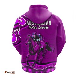 custom personalised launceston cup zip hoodie australia aboriginal purple horse lovers