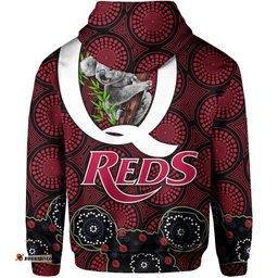 Queensland Zip Up Hoodie Reds Rugby Koala