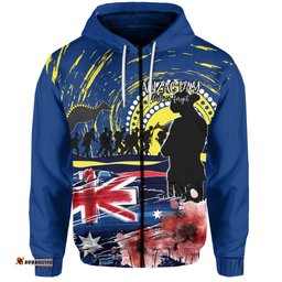 Australia Zip Hoodie ANZAC Day Lest We Forget No.1