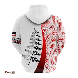 custom personalised waitangi day hoodie maori mix fern style white