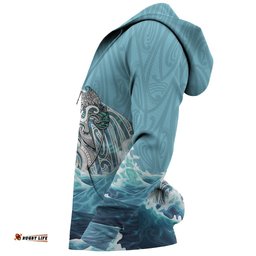 Maori Manaia The Blue Sea Hoodie