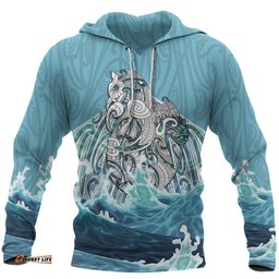 Maori Manaia The Blue Sea Hoodie