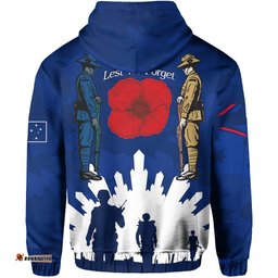 Custom Personalised Australian ANZAC Day Zip Hoodie Camouflage Mix Fern New Zealand