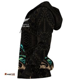 New Zealand Hoodie Manaia Paua Fern Wing Gold