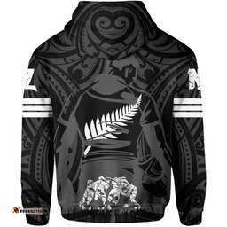 New Zealand Flag Hoodie Zip Rugby Winner