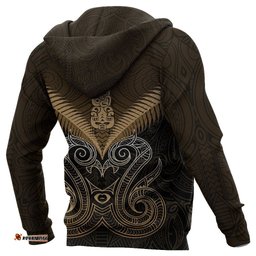 Maori Manaia New Zealand Hoodie Gold