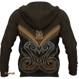 Maori Manaia New Zealand Hoodie Gold