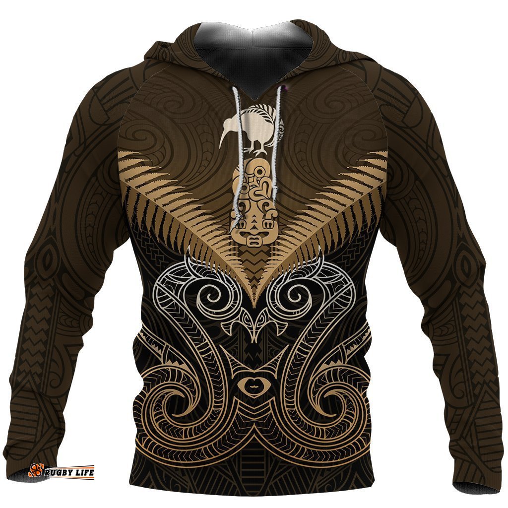 Maori Manaia New Zealand Hoodie Gold