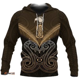 Maori Manaia New Zealand Hoodie Gold