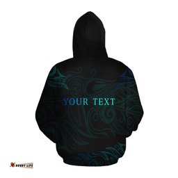 Light Silver Fern Zip Hoodie Custom