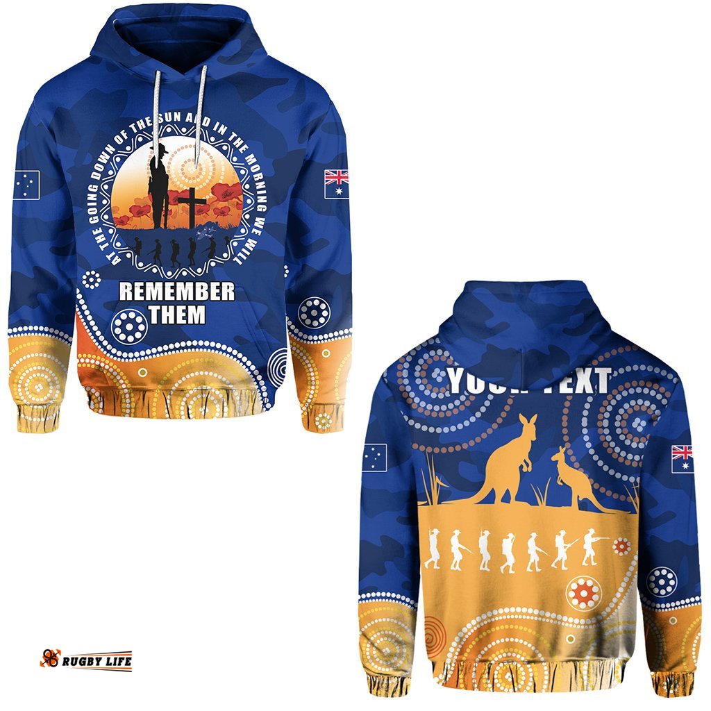 Custom Personalised Australian ANZAC Day Hoodie Camouflage Vitality