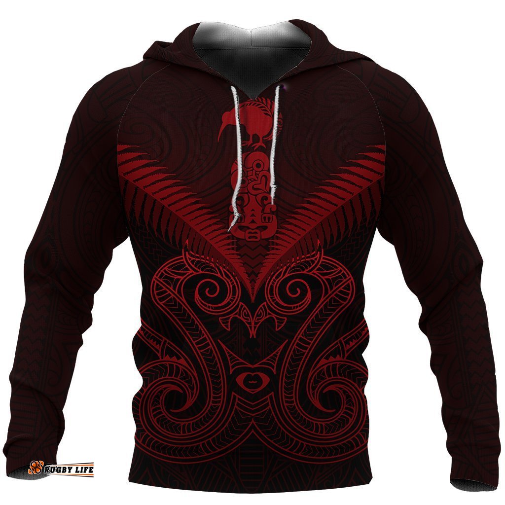 Maori Manaia New Zealand Hoodie Red