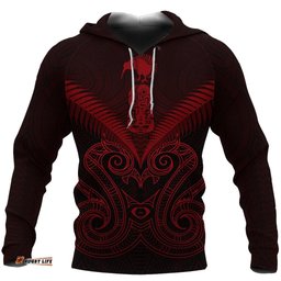 Maori Manaia New Zealand Hoodie Red